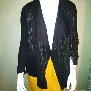 ZARA Black Tassle Sweater Jacket